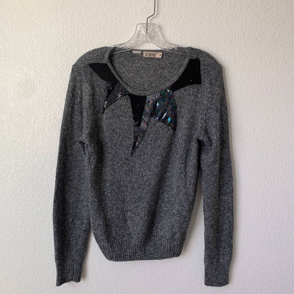 Vintage de Rotchild Beaded Sequin Neck Sweater